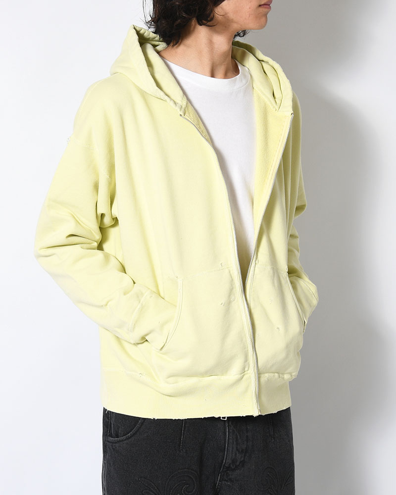FULL ZIP SWEAT SHIRT -YELLOW-