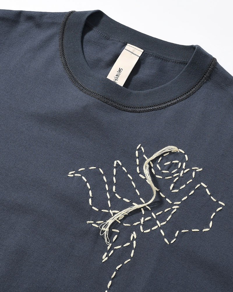 THE MOONED FLOWER IS STITCHED ON YOUR BODY -SLATE-