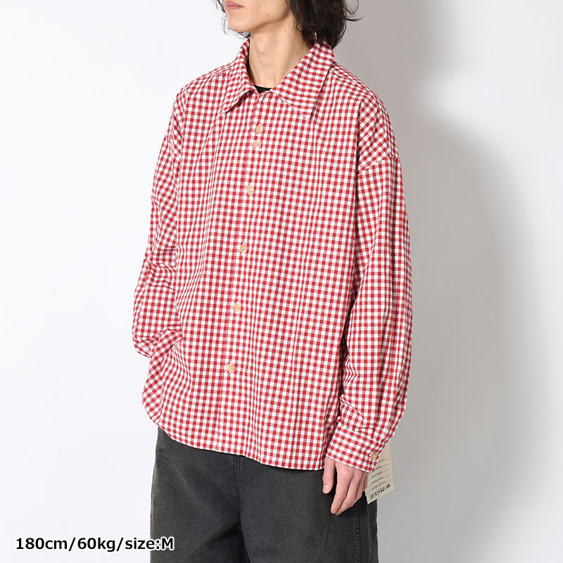 ROOMY SHIRT -RED GINGHAM-