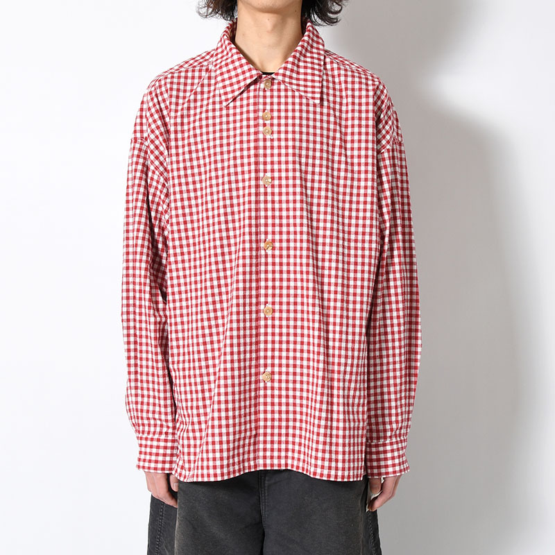 ROOMY SHIRT -RED GINGHAM-