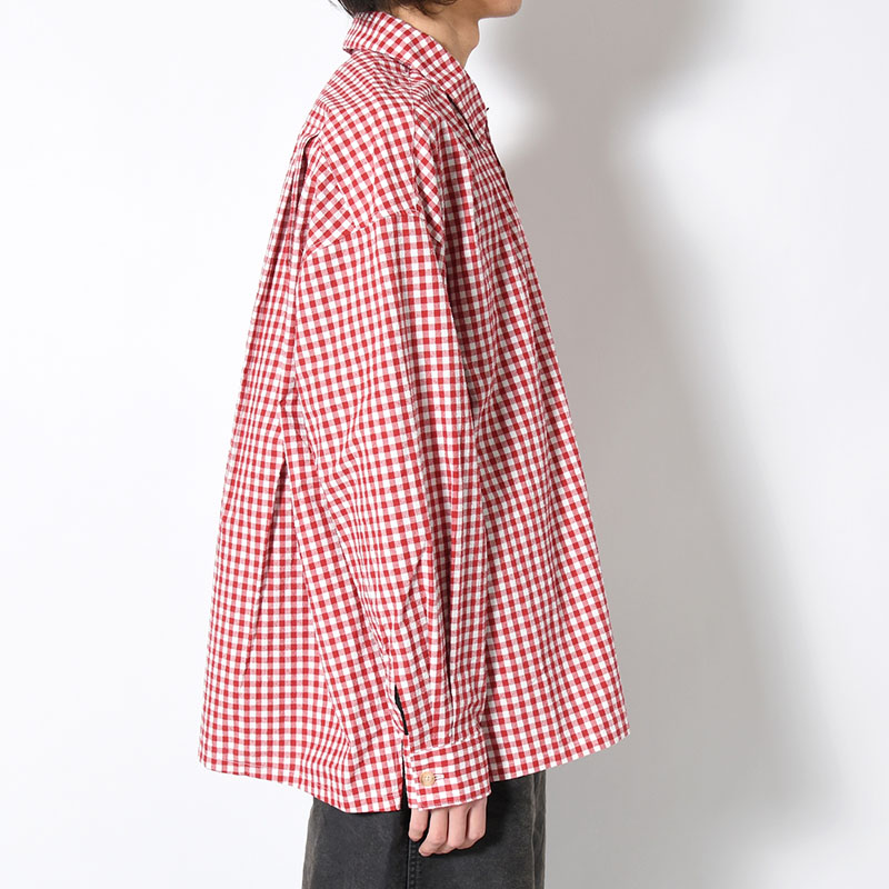 ROOMY SHIRT -RED GINGHAM-