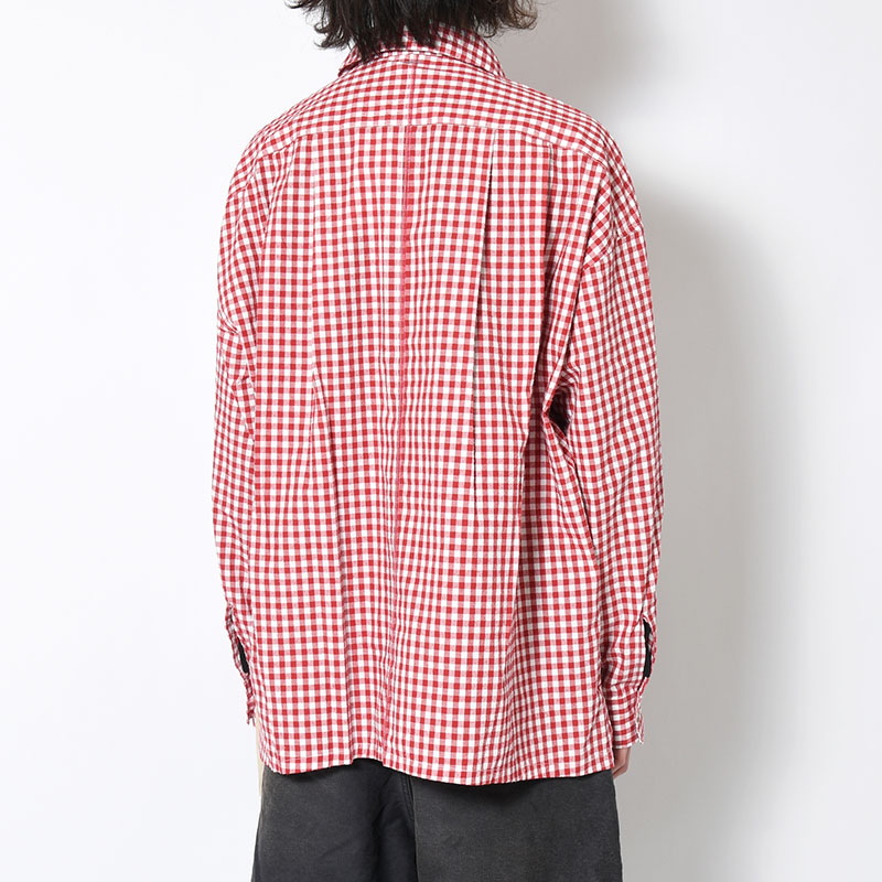ROOMY SHIRT -RED GINGHAM-