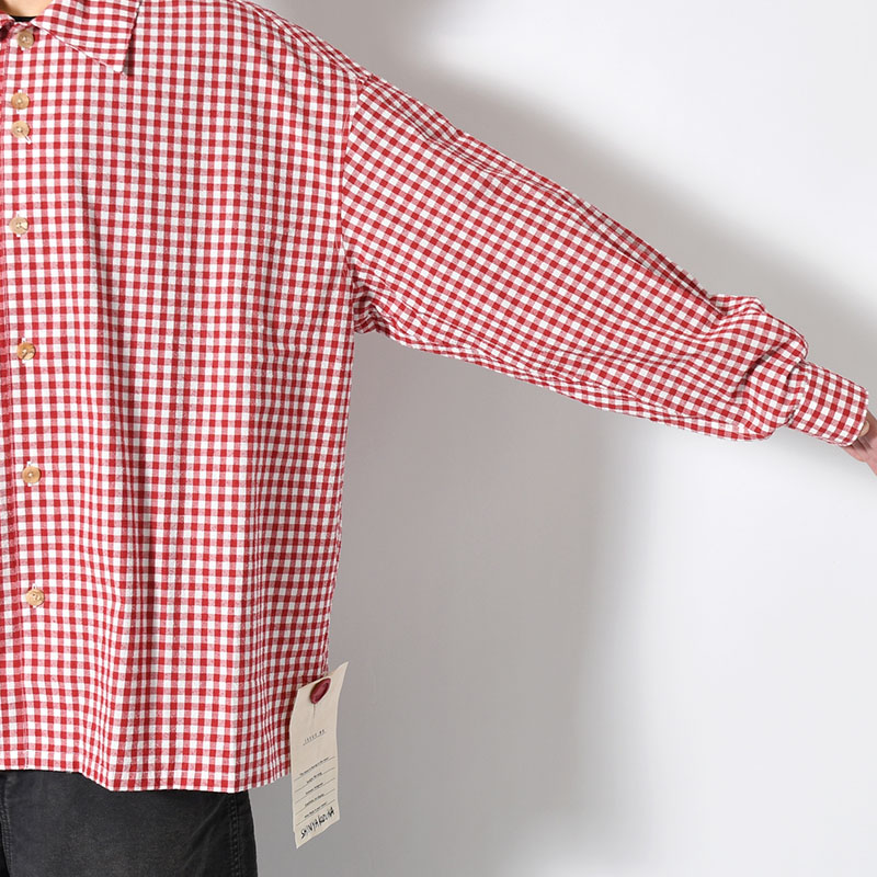 ROOMY SHIRT -RED GINGHAM-