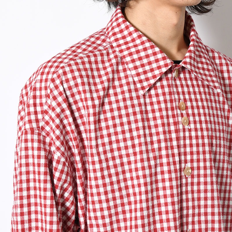 ROOMY SHIRT -RED GINGHAM-