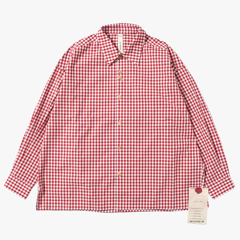 ROOMY SHIRT -RED GINGHAM-