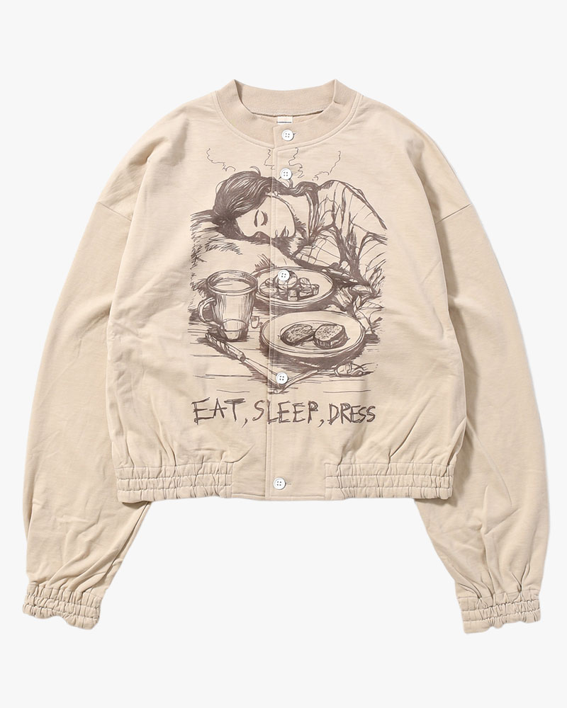 ORDINARY HOME ACTRESS WITH PRINTING -OATMEAL-