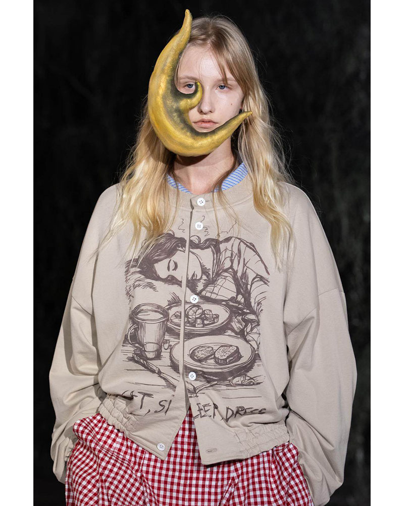 ORDINARY HOME ACTRESS WITH PRINTING -OATMEAL-