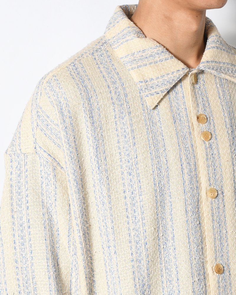 ROOMY SHIRT -BLUE WITH CANVAS-