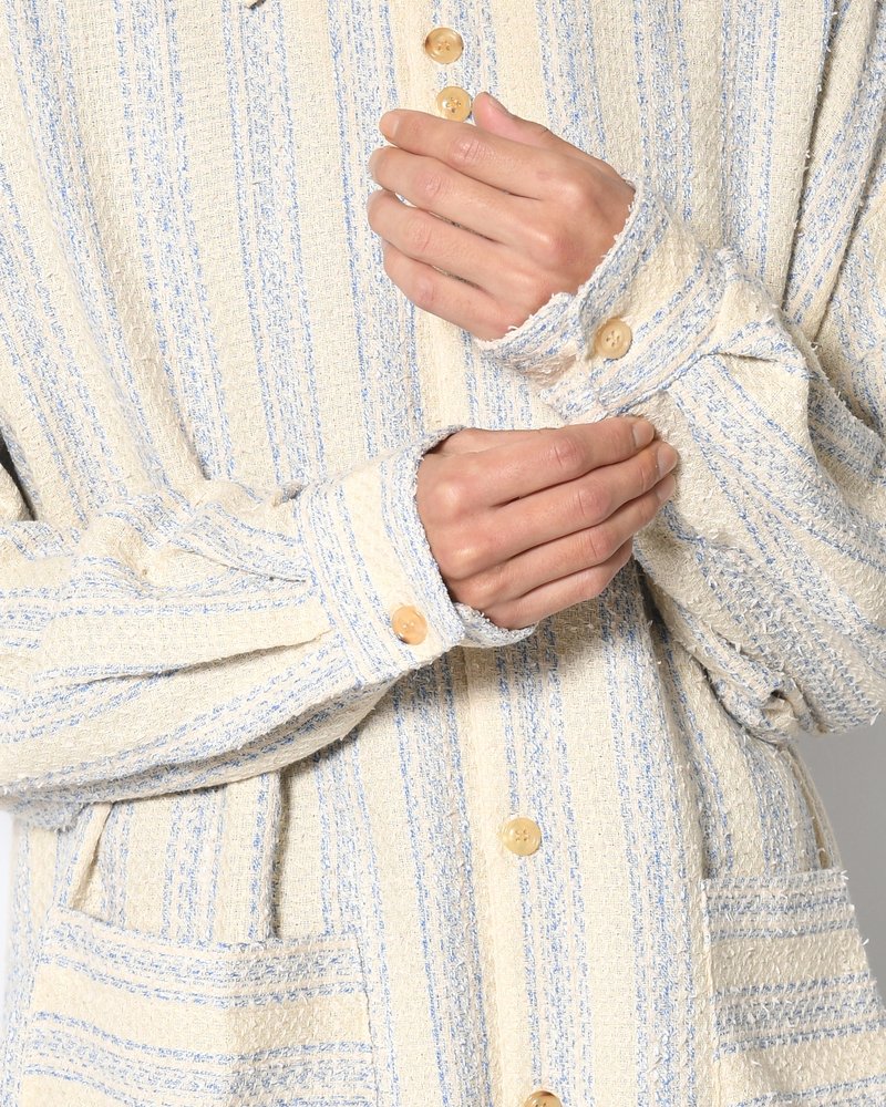ROOMY SHIRT -BLUE WITH CANVAS-