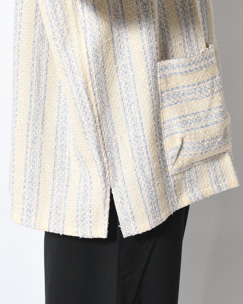 ROOMY SHIRT -BLUE WITH CANVAS-