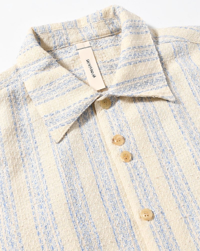 ROOMY SHIRT -BLUE WITH CANVAS-
