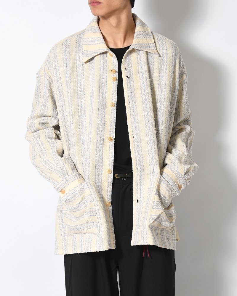 ROOMY SHIRT -BLUE WITH CANVAS-