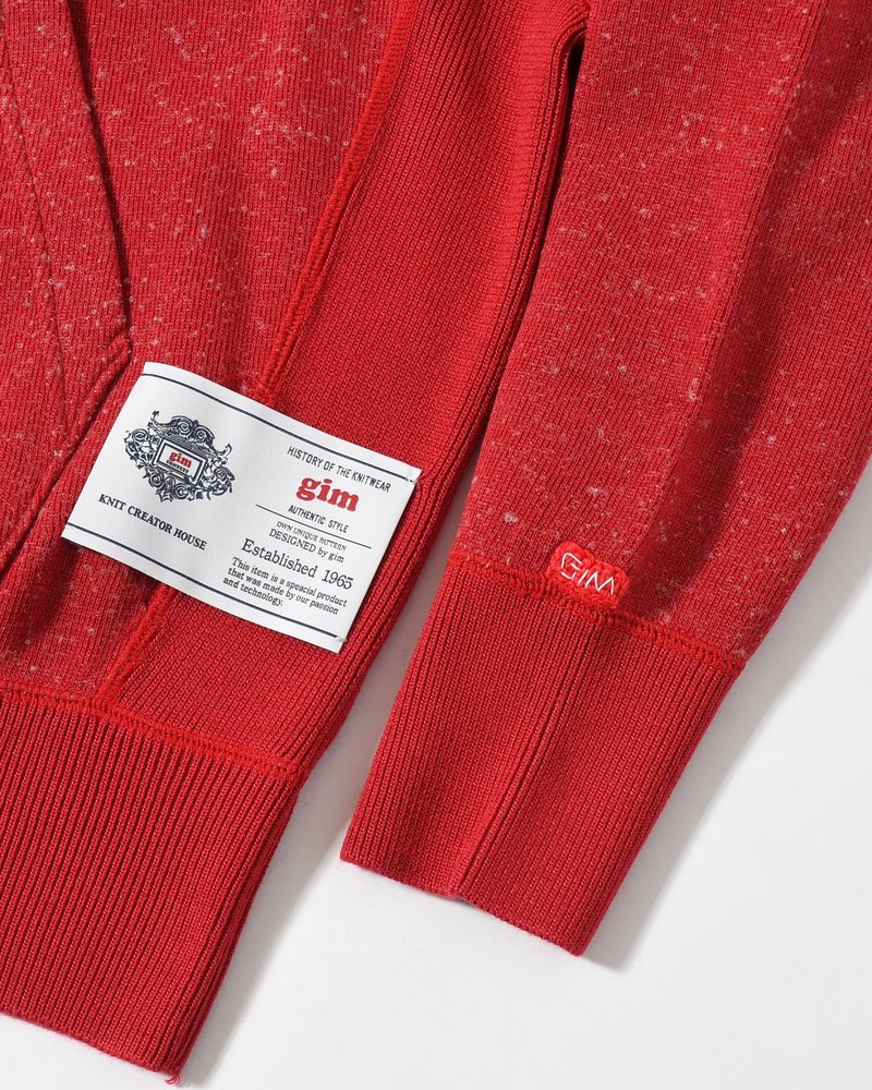 VINTAGE KNIT HOODIE -RED-