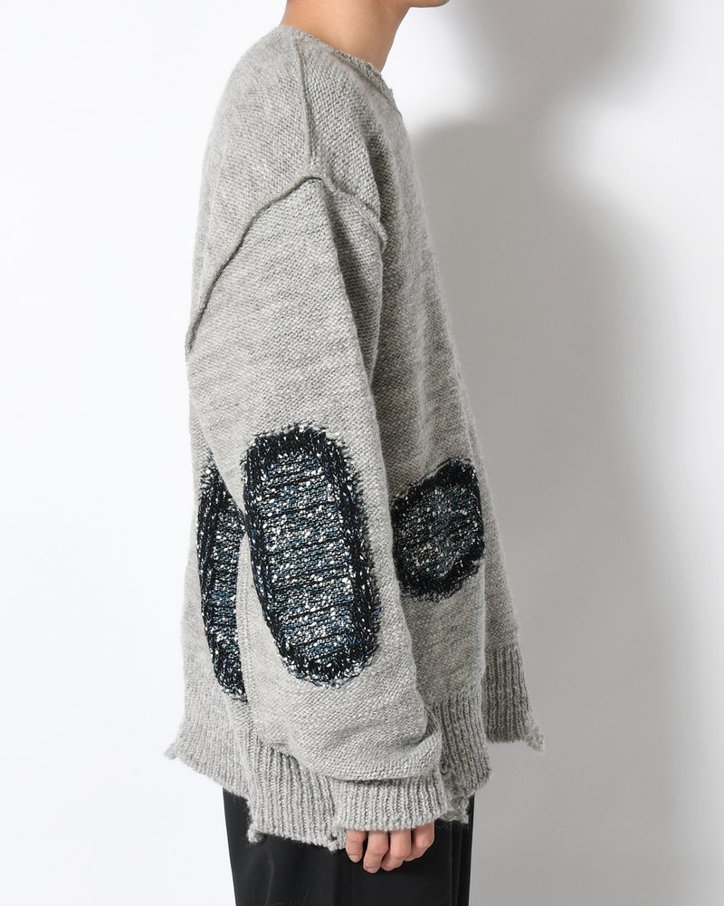VISIBLE DARNING SWEATER -GRAY-