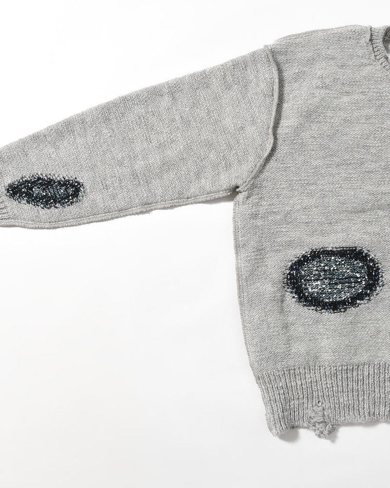 VISIBLE DARNING SWEATER -GRAY-