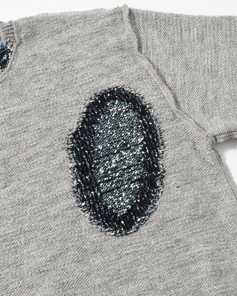 VISIBLE DARNING SWEATER -GRAY-