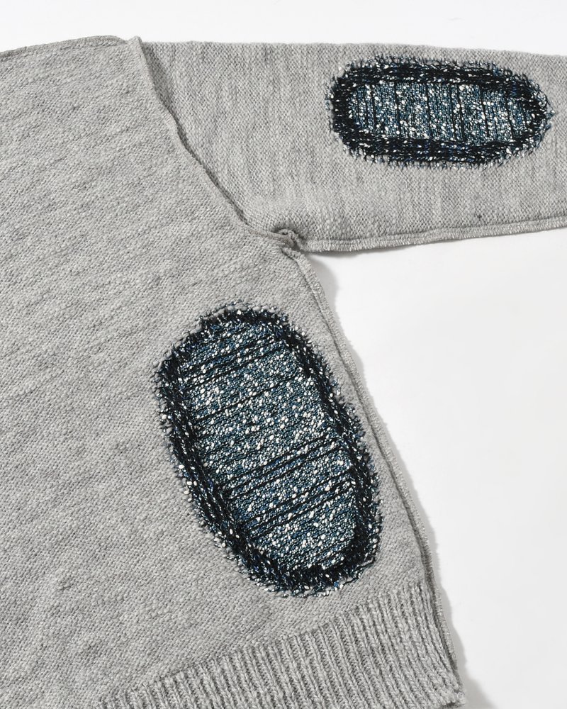 VISIBLE DARNING SWEATER -GRAY-