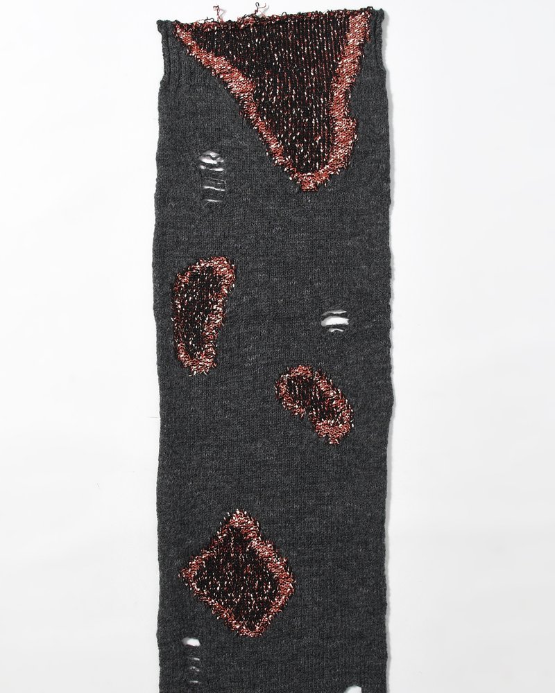VISIBLE DARNING SCARF -BLACK-