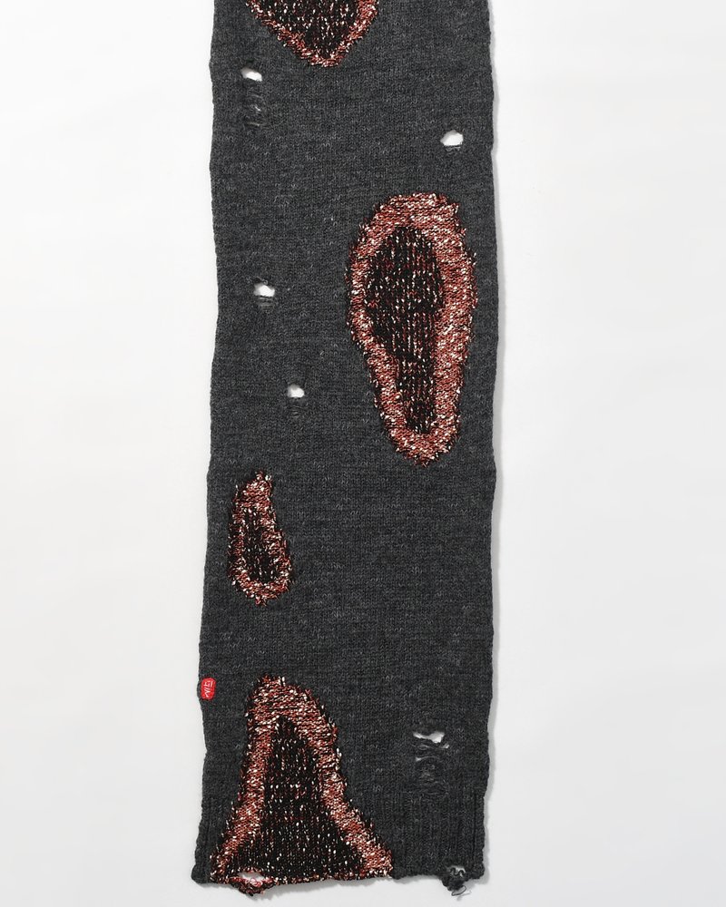VISIBLE DARNING SCARF -BLACK-