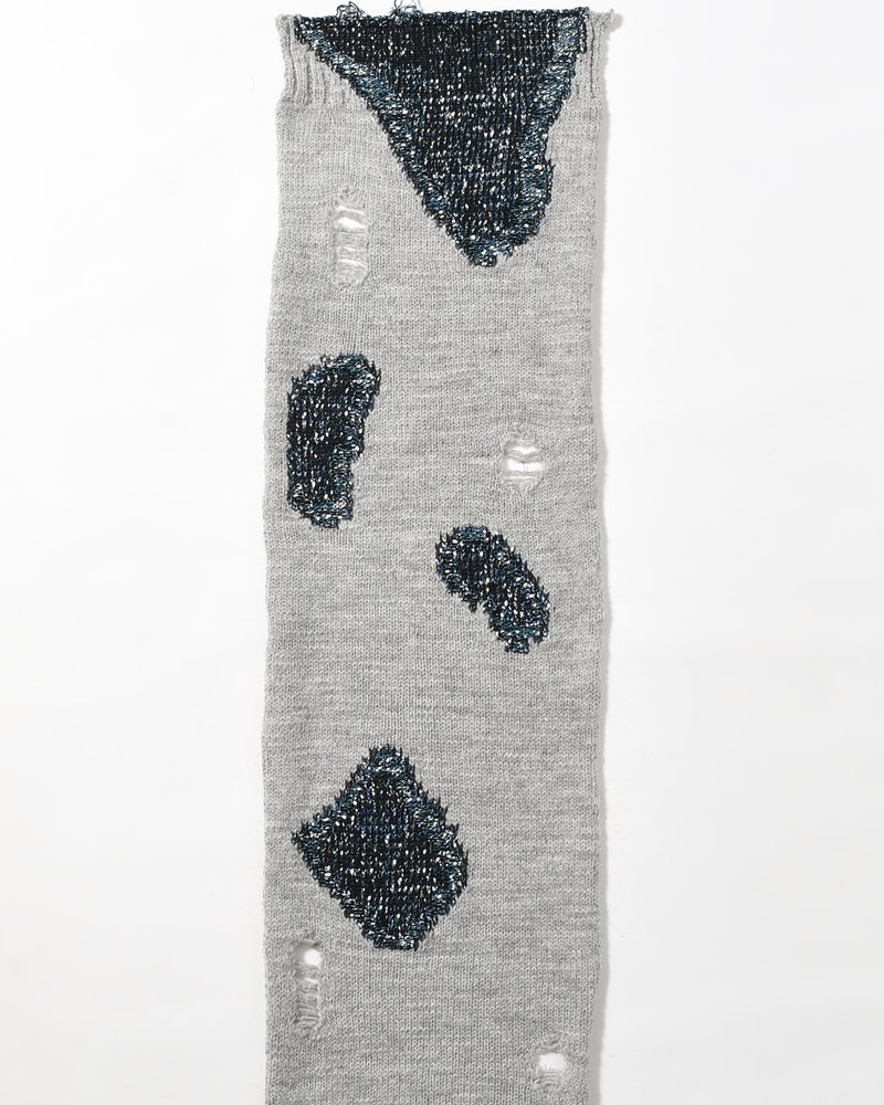 VISIBLE DARNING SCARF -GRAY-