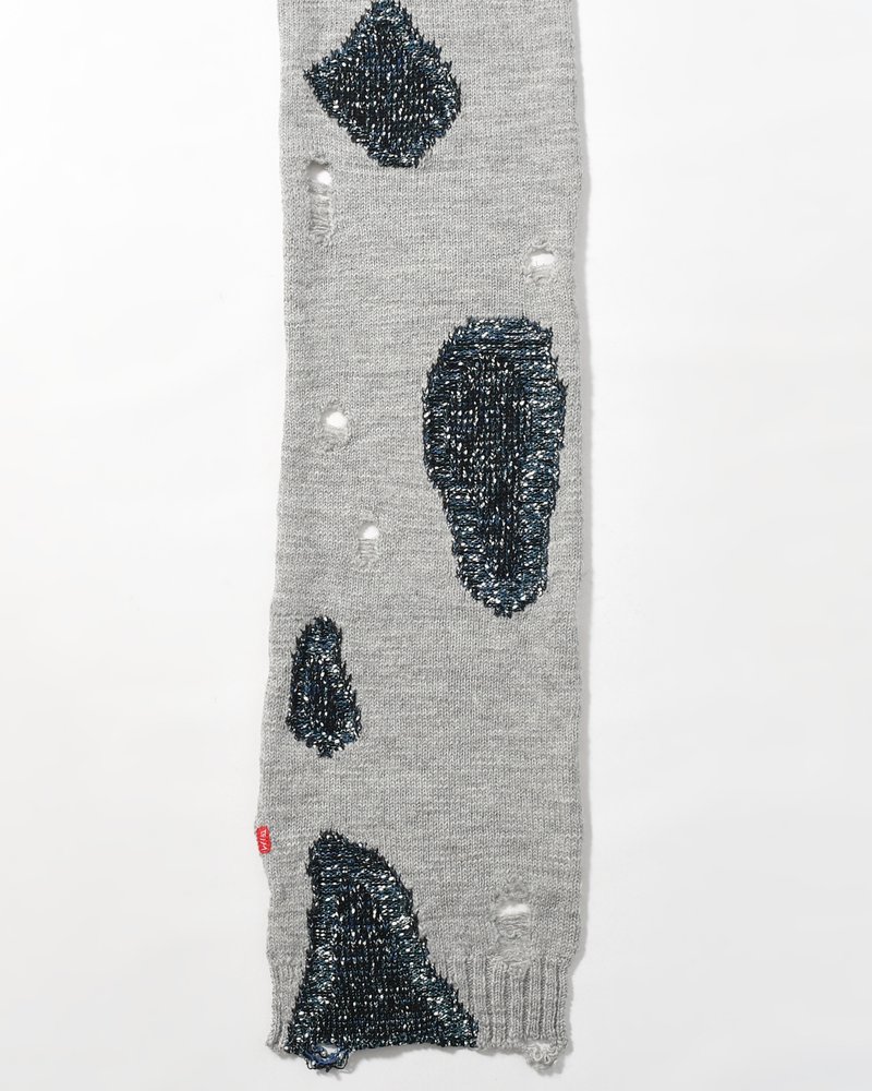 VISIBLE DARNING SCARF -GRAY-