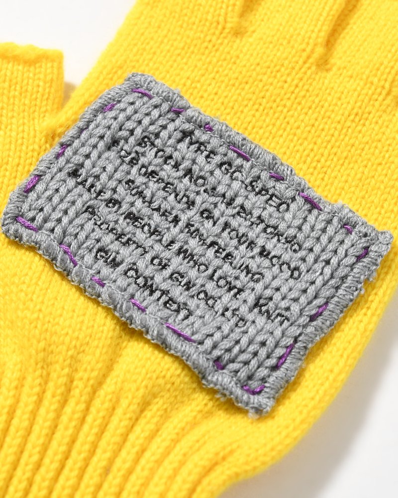FINGERLESS CASHMERE KNIT GLOVE -YELLOW-