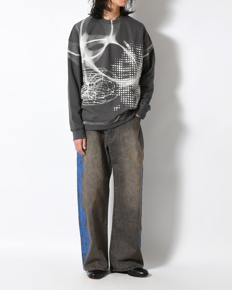 5POCKET DENIM BAGGY TROUSER -BLACK-