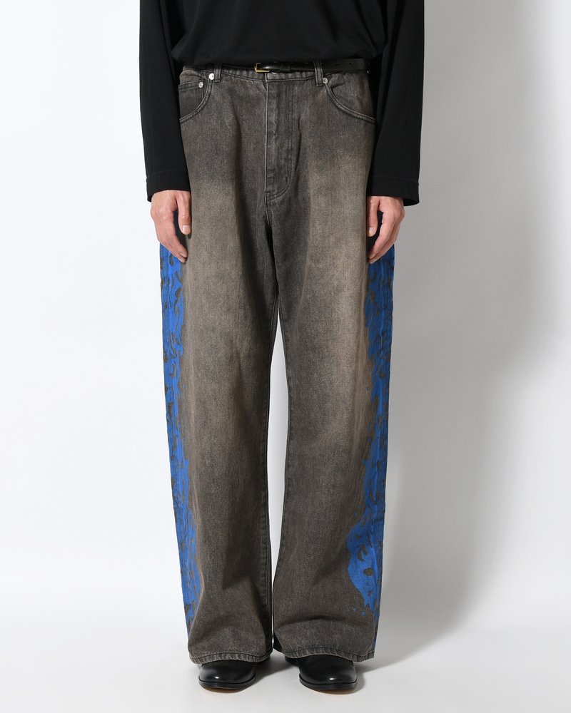 5POCKET DENIM BAGGY TROUSER -BLACK-