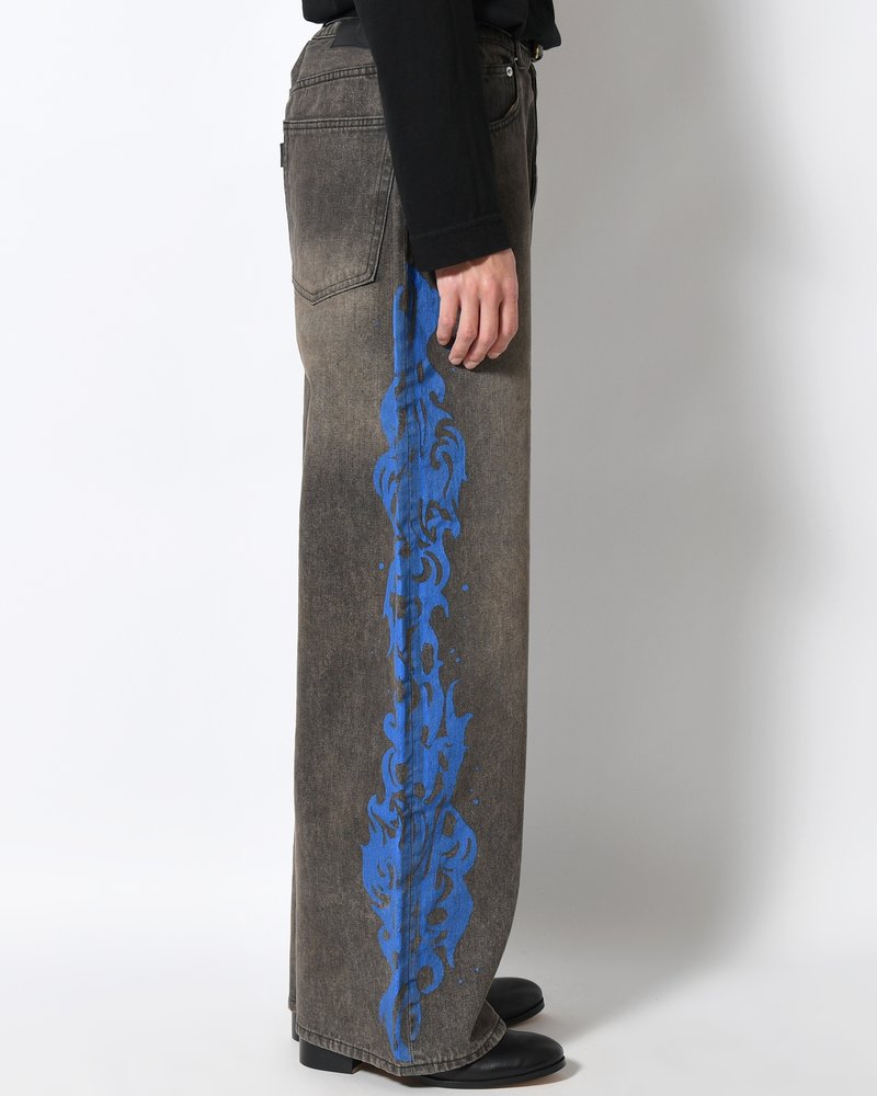 5POCKET DENIM BAGGY TROUSER -BLACK-