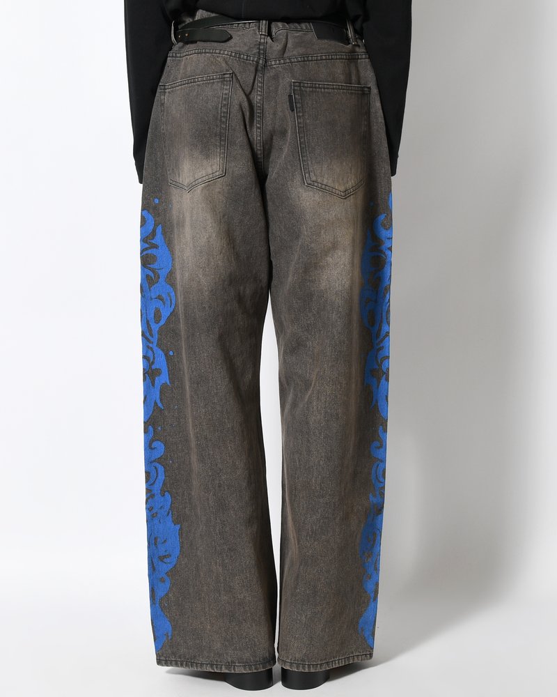 5POCKET DENIM BAGGY TROUSER -BLACK-