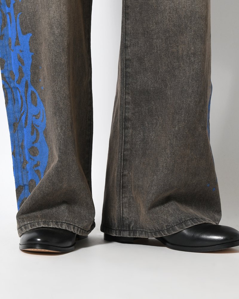 5POCKET DENIM BAGGY TROUSER -BLACK-