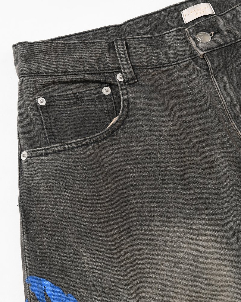 5POCKET DENIM BAGGY TROUSER -BLACK-