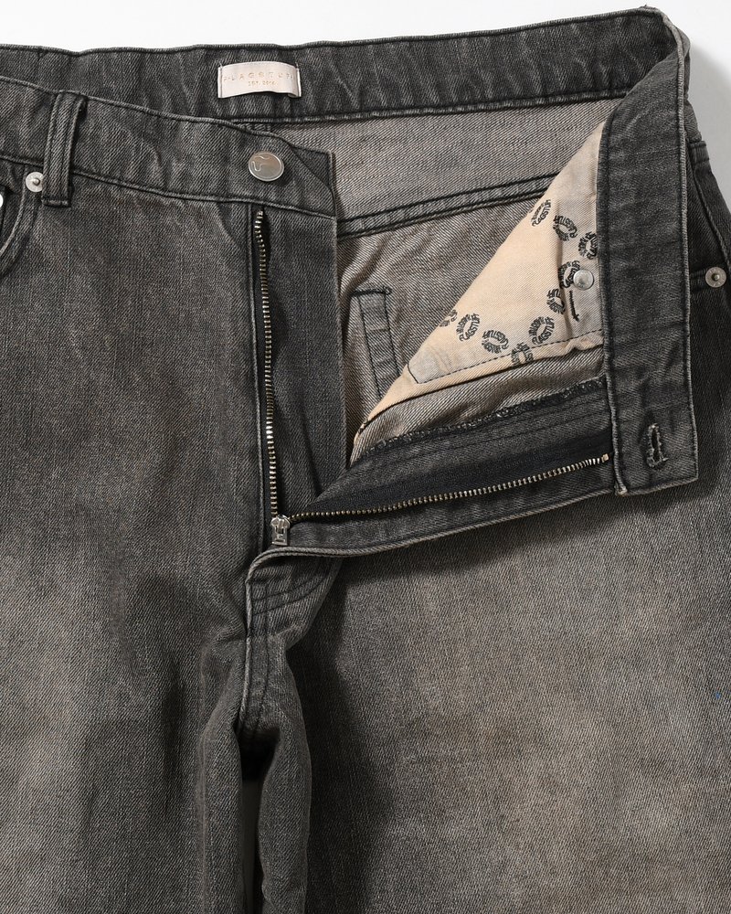 5POCKET DENIM BAGGY TROUSER -BLACK-