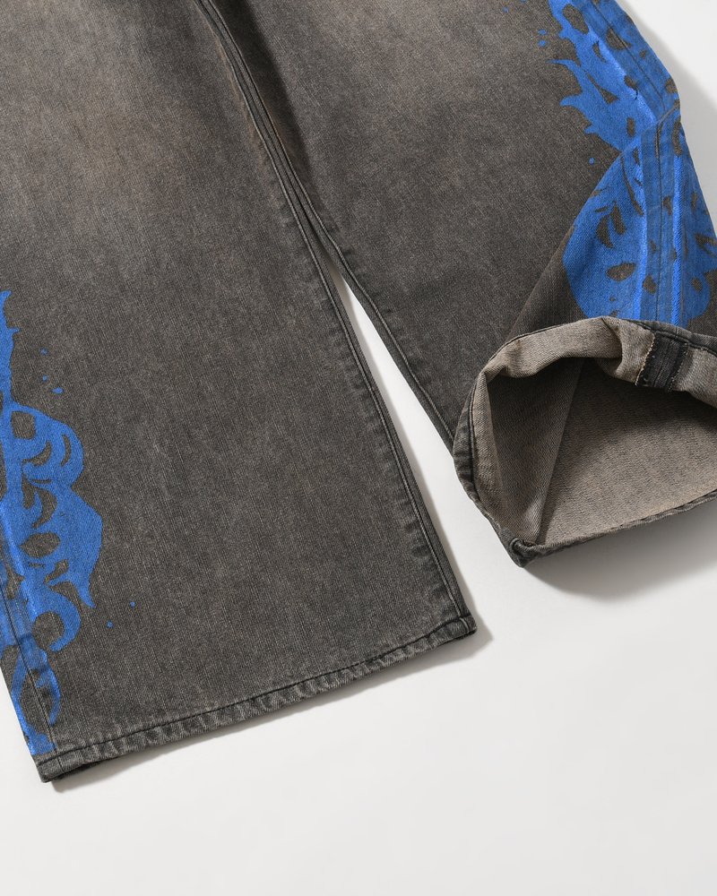 5POCKET DENIM BAGGY TROUSER -BLACK-