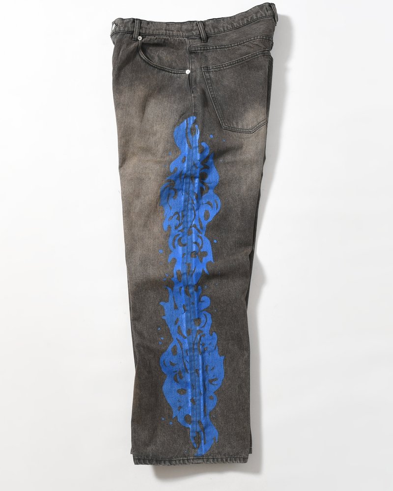 5POCKET DENIM BAGGY TROUSER -BLACK-