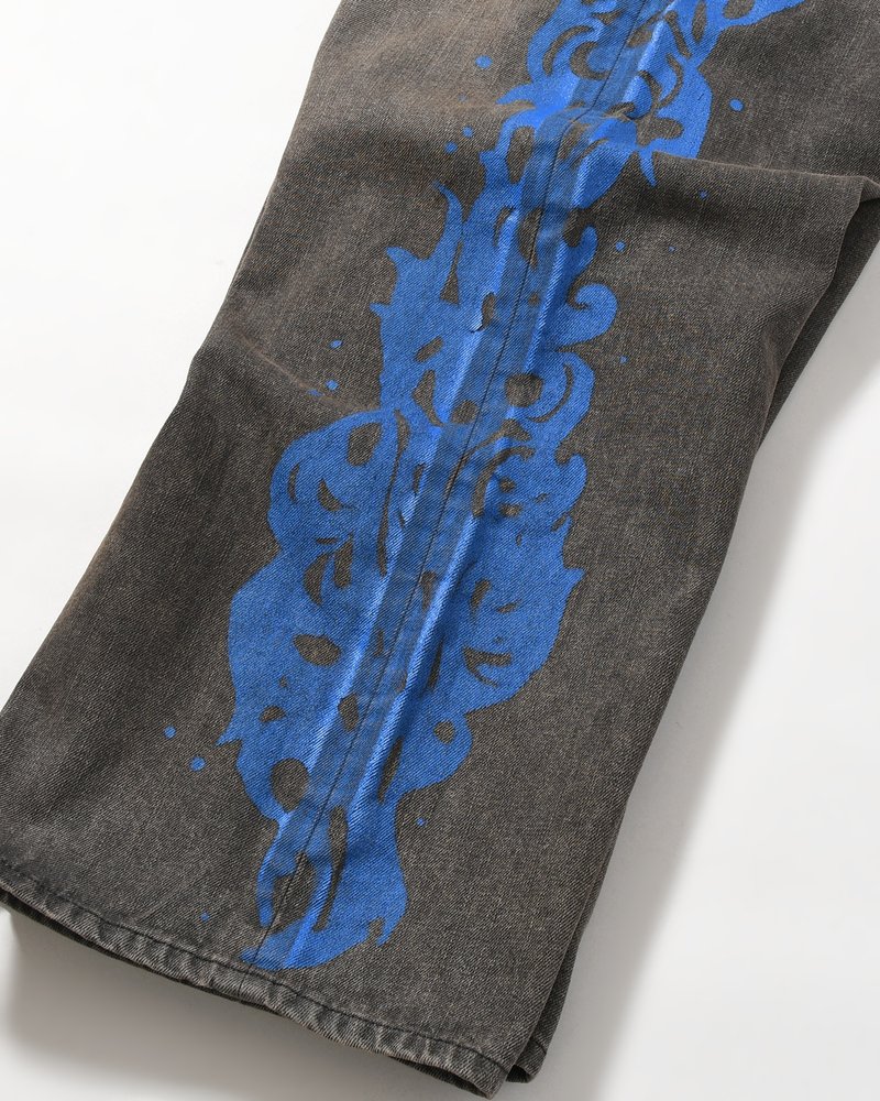 5POCKET DENIM BAGGY TROUSER -BLACK-