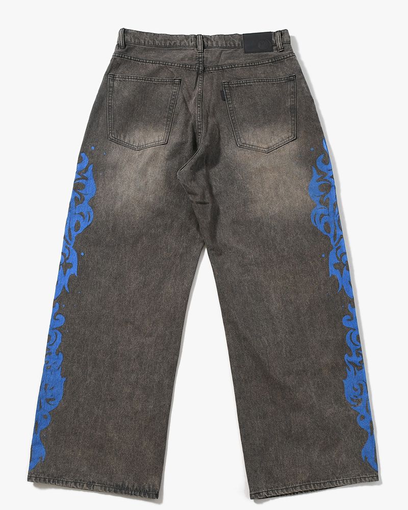 5POCKET DENIM BAGGY TROUSER -BLACK-
