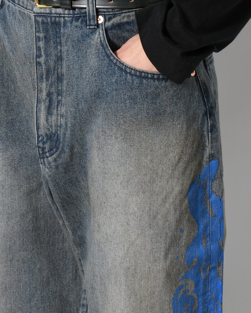 5POCKET DENIM BAGGY TROUSER -INDIGO-