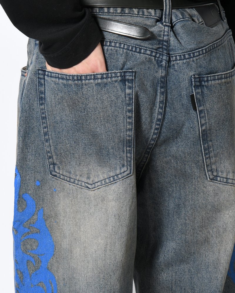 5POCKET DENIM BAGGY TROUSER -INDIGO-