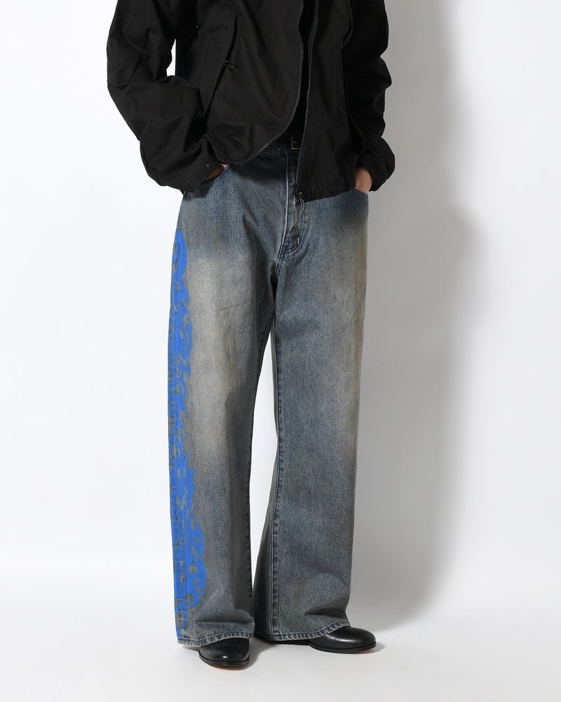 5POCKET DENIM BAGGY TROUSER -INDIGO-