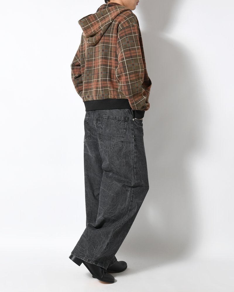 DENIM BALLOON TROUSER(WASHED) -BLACK-
