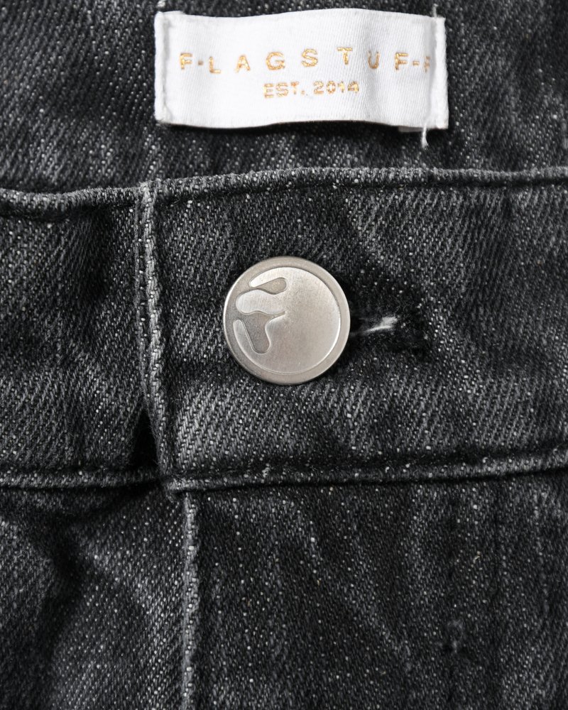 DENIM BALLOON TROUSER(WASHED) -BLACK-