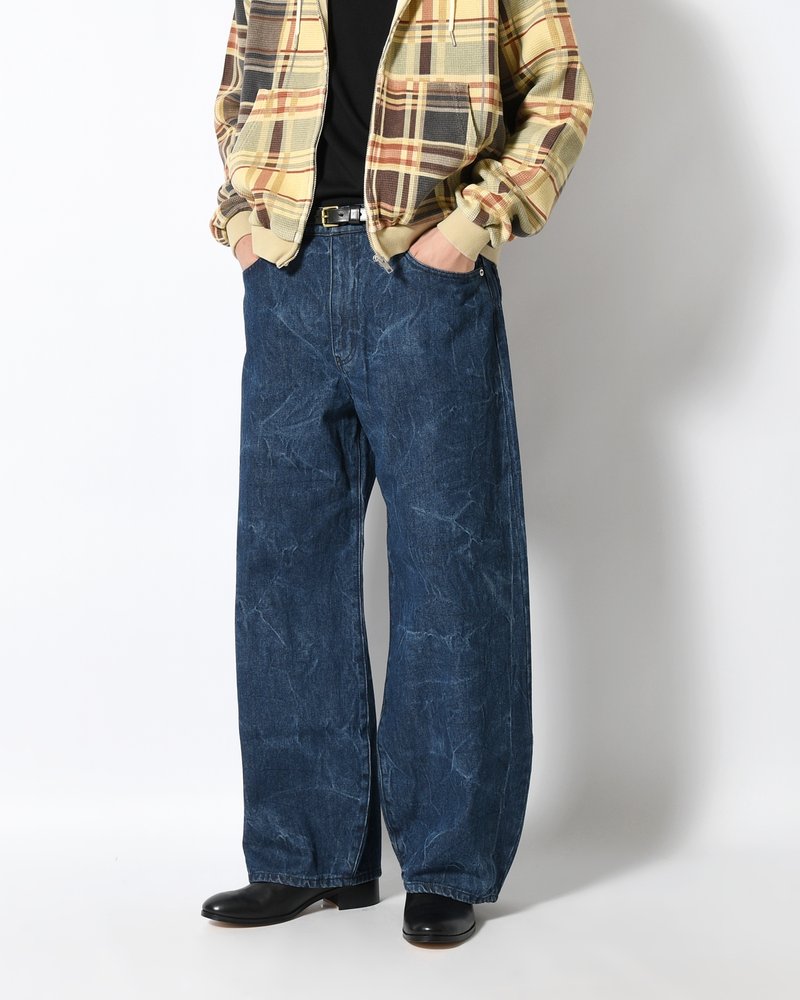 DENIM BALLOON TROUSER(WASHED) -INDIGO-