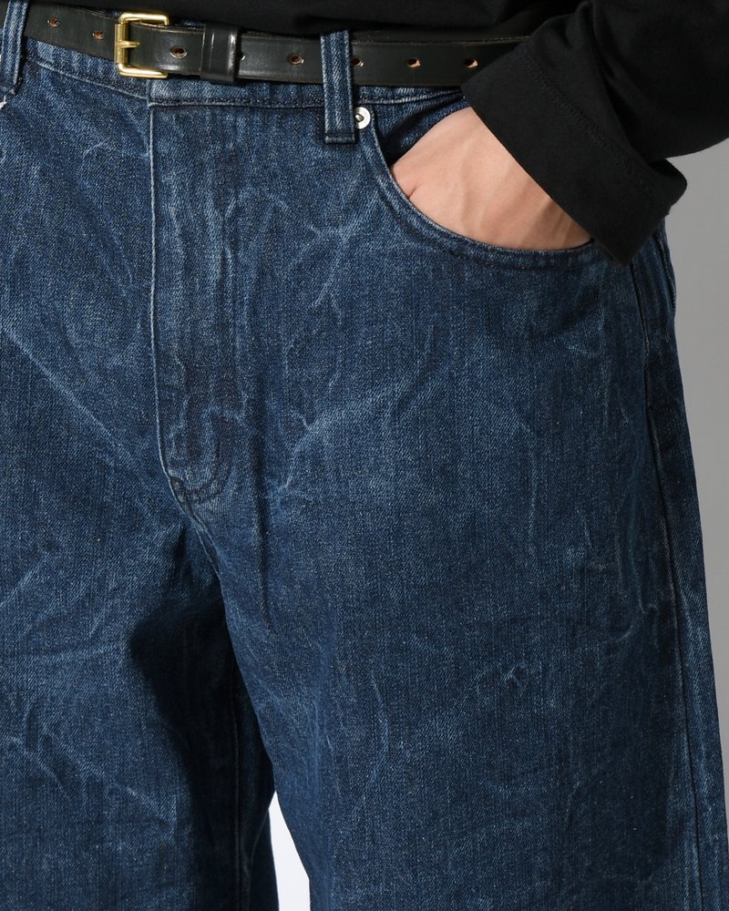DENIM BALLOON TROUSER(WASHED) -INDIGO-