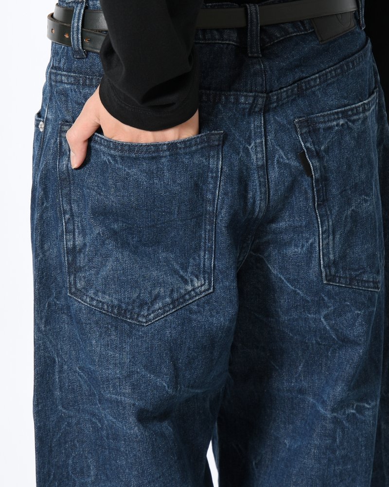 DENIM BALLOON TROUSER(WASHED) -INDIGO-
