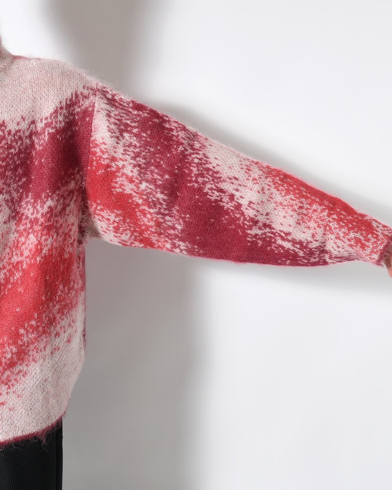 GRADATION H/Z SWEATER -RED-