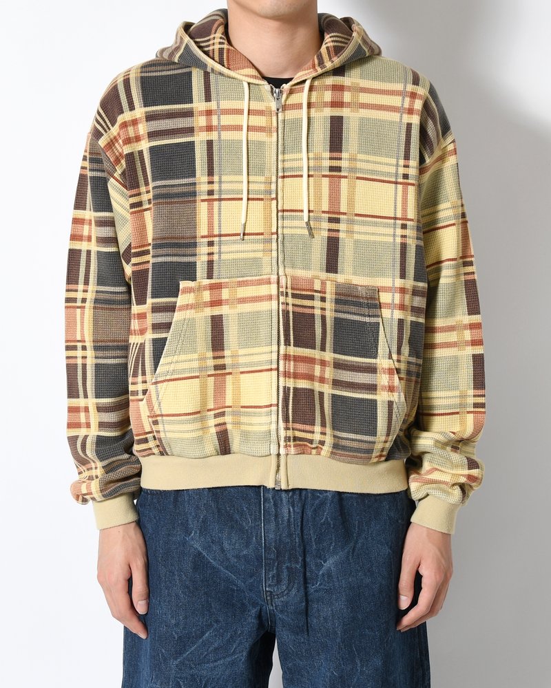 CROPPED THERMAL HOODIE -BEIGE-