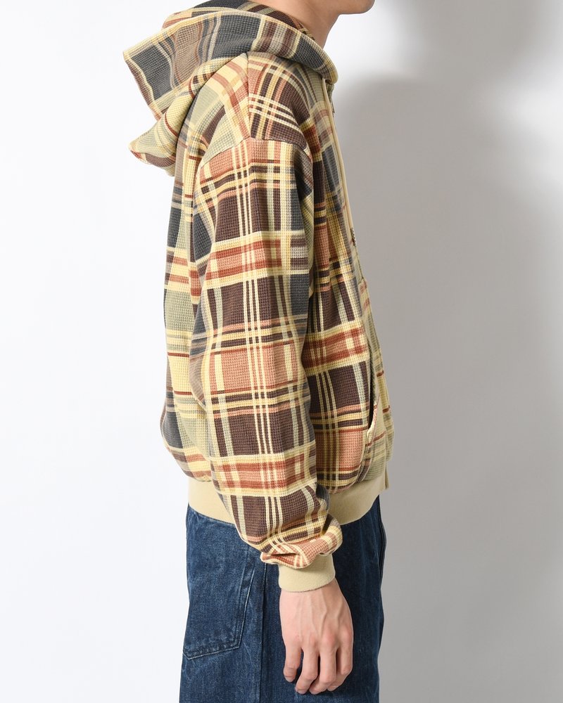 CROPPED THERMAL HOODIE -BEIGE-