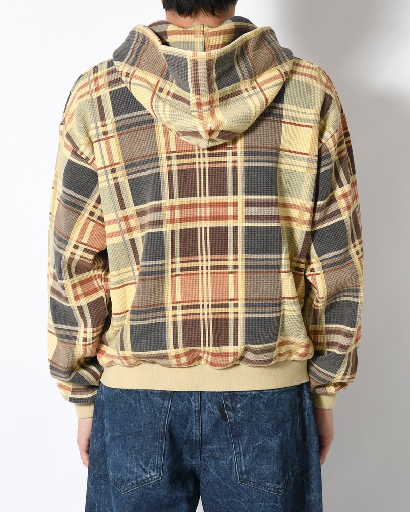 CROPPED THERMAL HOODIE -BEIGE-