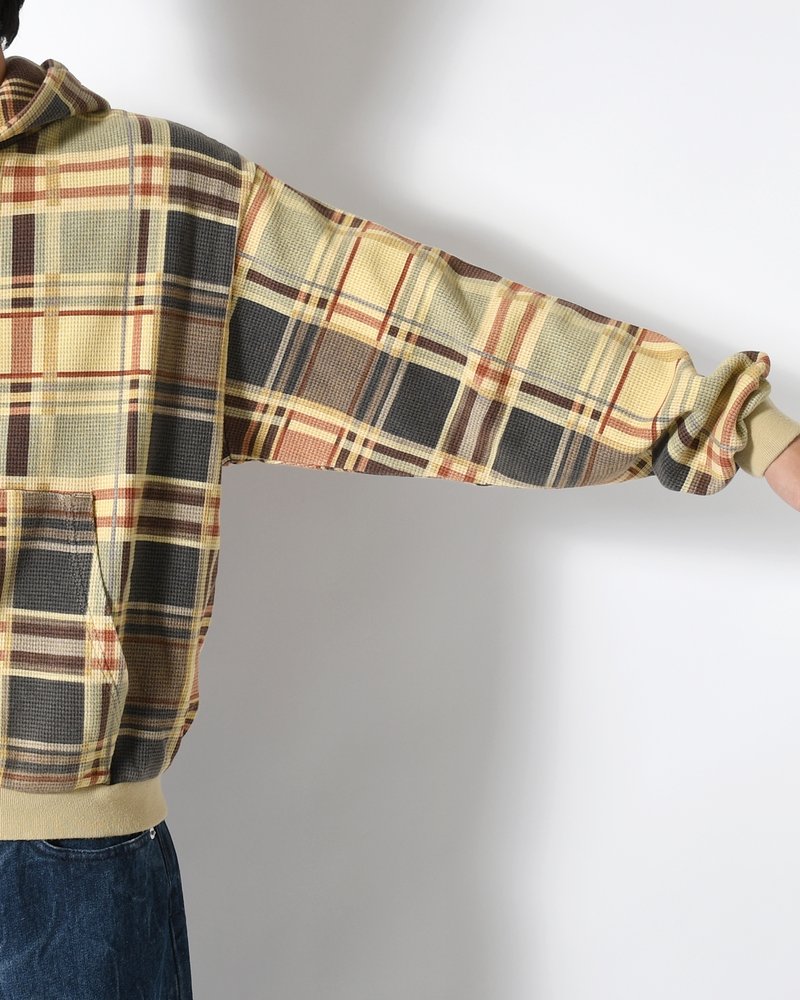 CROPPED THERMAL HOODIE -BEIGE-